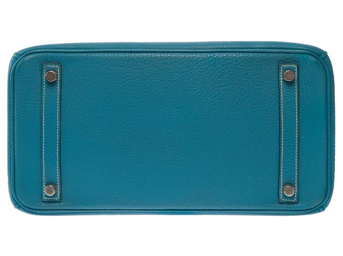 Hermès Borsa HERMES Birkin 30 in Pelle Blu - 103813 - vista 11