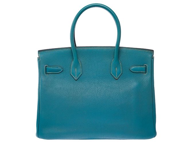 Hermès Borsa HERMES Birkin 30 in Pelle Blu - 103813 - vista 4