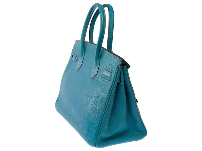 Hermès Borsa HERMES Birkin 30 in Pelle Blu - 103813 - vista 6