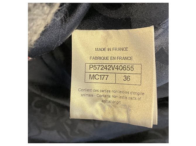 Chanel Red / Navy Blue Multi 2017 Double Breasted Wool Tweed Coat with CC Logo Buttons Multiple colors - view 5
