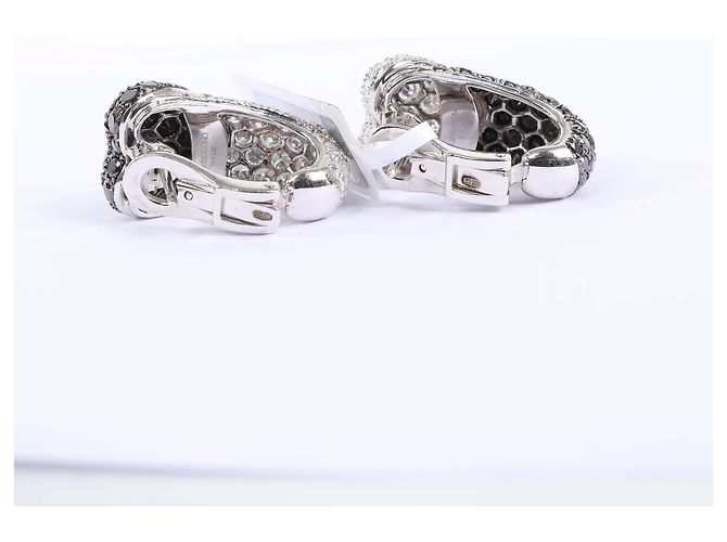 Orecchini De Grisogono Heart White x Black Diamond WG Bianco - vista 11