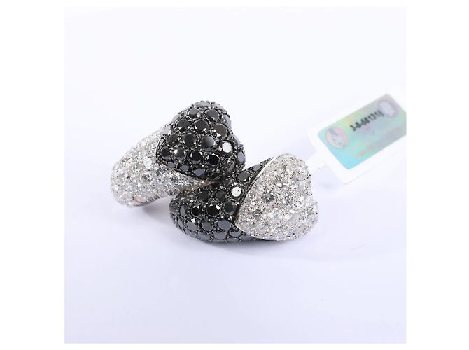 Orecchini De Grisogono Heart White x Black Diamond WG Bianco - vista 2