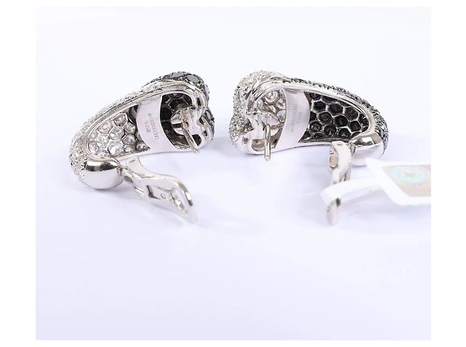Orecchini De Grisogono Heart White x Black Diamond WG Bianco - vista 4