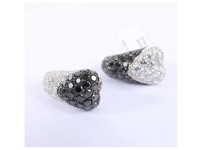 Orecchini De Grisogono Heart White x Black Diamond WG Bianco - vista 5