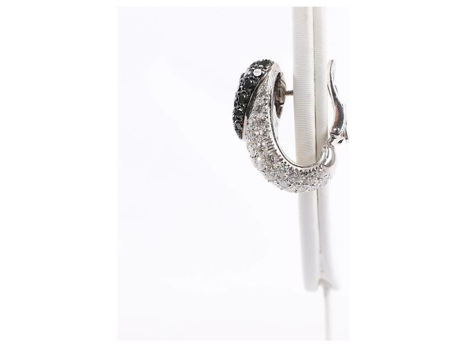 Orecchini De Grisogono Heart White x Black Diamond WG Bianco - vista 8