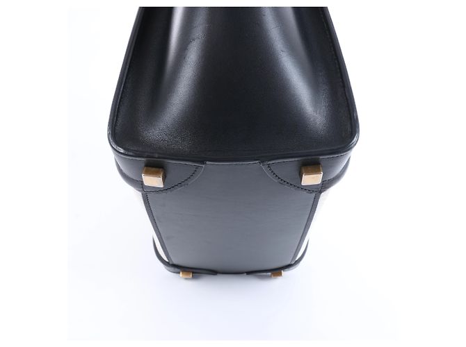 Céline Borsa a mano Celine Luggage Micro in pelle Nero x Bianco - vista 14