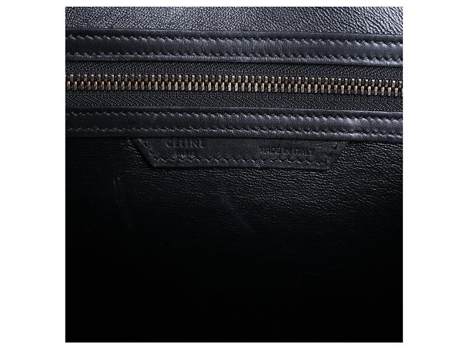 Céline Borsa a mano Celine Luggage Micro in pelle Nero x Bianco - vista 9