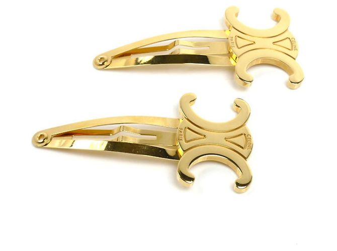 Céline Fermi capelli Celine GP Hair Clip Triomphe Accessory D'oro - vista 2