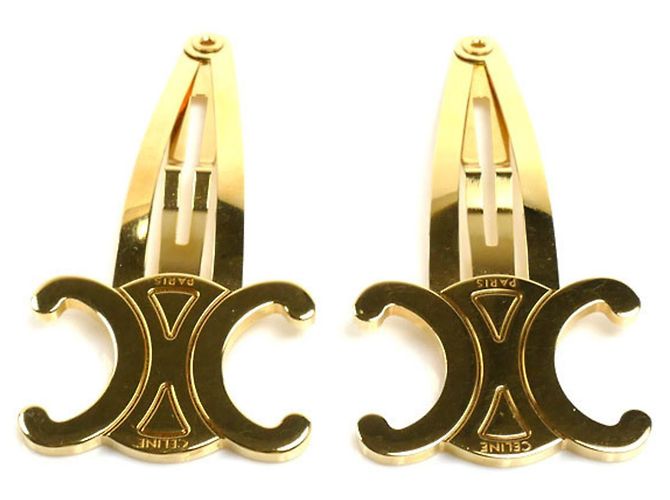 Céline Fermi capelli Celine GP Hair Clip Triomphe Accessory D'oro - vista 3