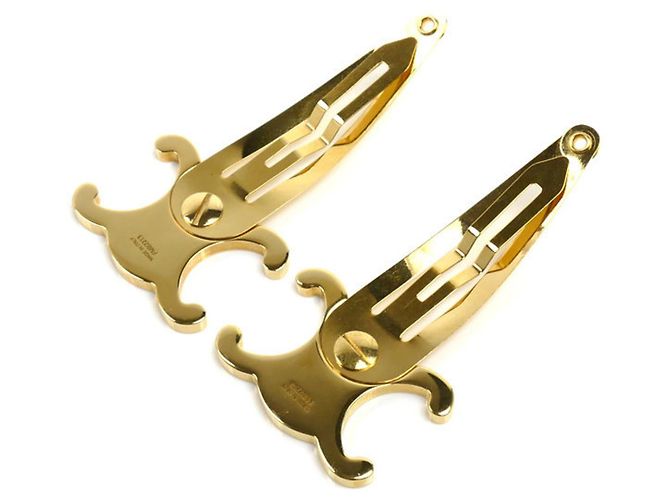 Céline Fermi capelli Celine GP Hair Clip Triomphe Accessory D'oro - vista 4