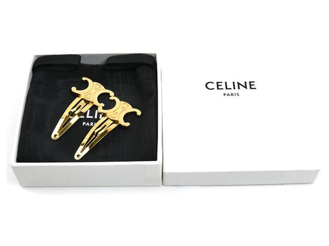 Céline Fermi capelli Celine GP Hair Clip Triomphe Accessory D'oro - vista 6
