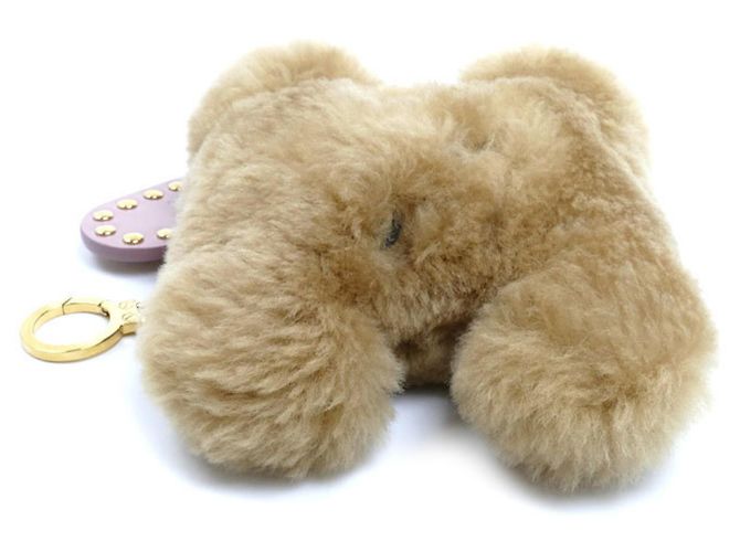 Céline CELINE Triomphe Pom Charm - Leather x Shearling Marrone Rosa - vista 3