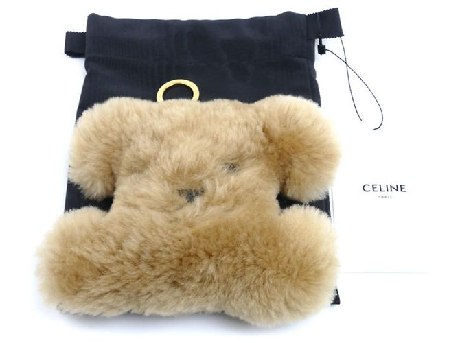 Céline CELINE Triomphe Pom Charm - Leather x Shearling Marrone Rosa - vista 7