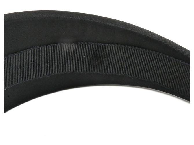 Fascia per capelli Prada in nylon nero con logo triangolare - vista 5