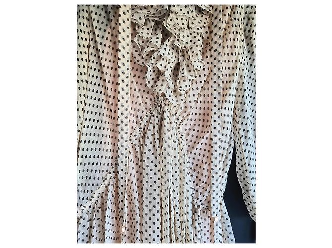 Zimmermann Seidenkleid mit Polka Dots Beige Dunkelbraun - Ansicht 6