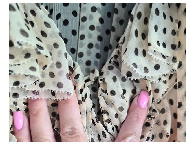 Zimmermann Seidenkleid mit Polka Dots Beige Dunkelbraun - Ansicht 7