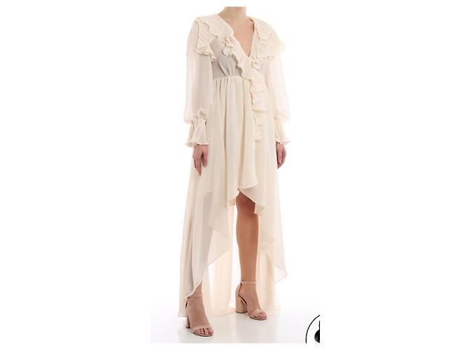Philosophy di Lorenzo Serafini Plissiertes Maxikleid aus Chiffon Roh - Ansicht 12