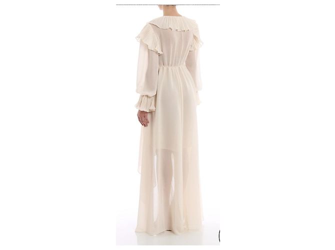Philosophy di Lorenzo Serafini Plissiertes Maxikleid aus Chiffon Roh - Ansicht 13