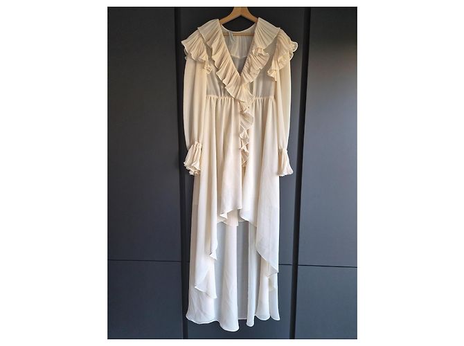 Philosophy di Lorenzo Serafini Plissiertes Maxikleid aus Chiffon Roh - Ansicht 2