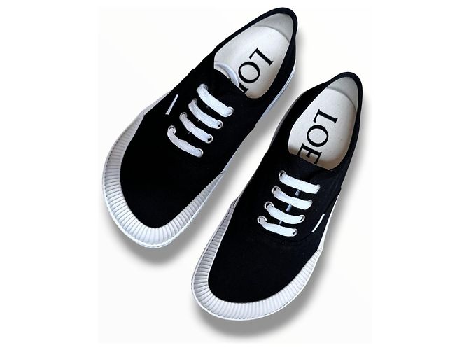 Loewe Sneaker aus schwarzem Canvas mit weißer Gummisohle - Ansicht 14
