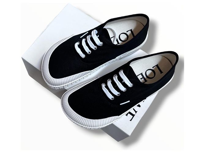 Loewe Sneaker aus schwarzem Canvas mit weißer Gummisohle - Ansicht 19