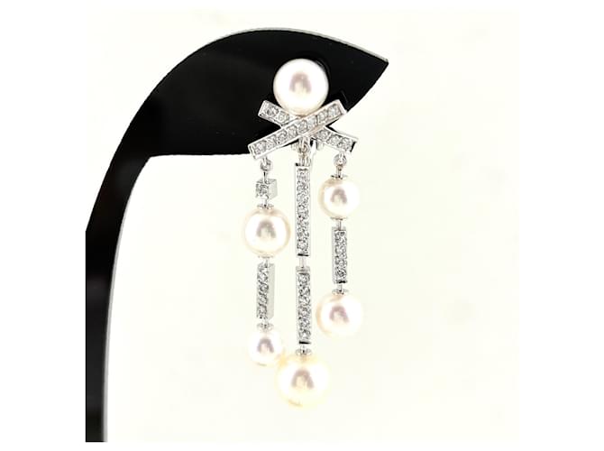 Orecchini a clip Chanel Diamanti e Perle - vista 3