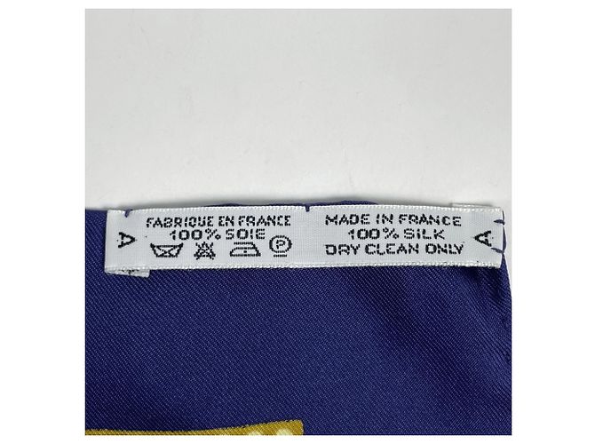 Hermès Foulard Hermes Carre 90 Les Bissone de Venice Blu Multicolore - vista 2