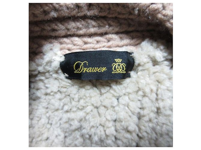 Autre Marque Cárdigan de punto Drawer con coderas y piel de oveja Beige - vista 5
