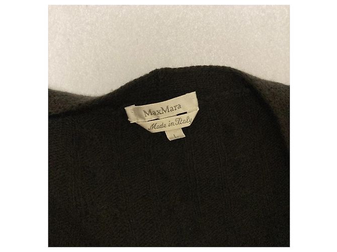 Cárdigan de lana con punto de ochos Max Mara Castaño - vista 5