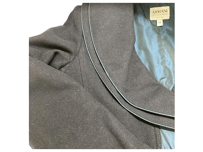 Abrigo de lana y cashmere Armani Collezioni Azul Azul marino - vista 11