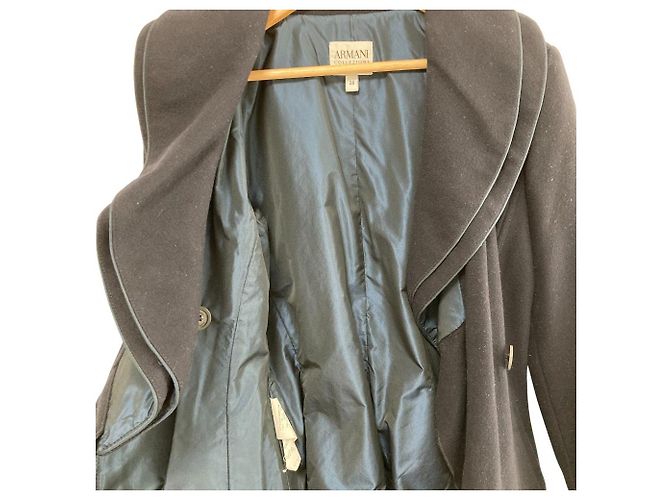 Abrigo de lana y cashmere Armani Collezioni Azul Azul marino - vista 3