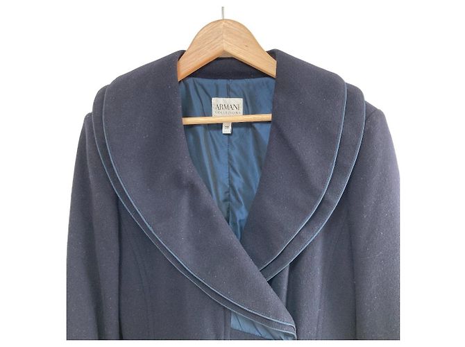 Abrigo de lana y cashmere Armani Collezioni Azul Azul marino - vista 4