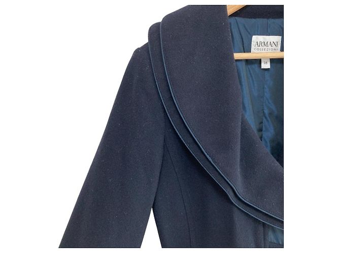 Abrigo de lana y cashmere Armani Collezioni Azul Azul marino - vista 5