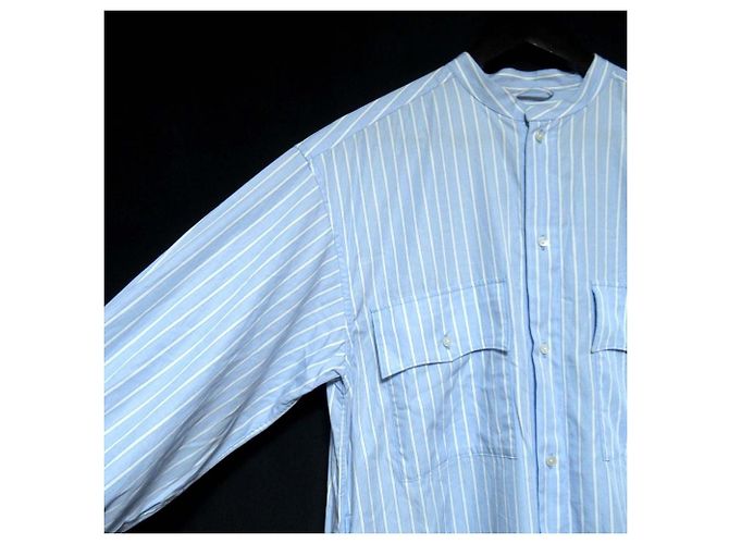 Autre Marque Vestido camisa de algodón a rayas blurhms Azul - vista 3