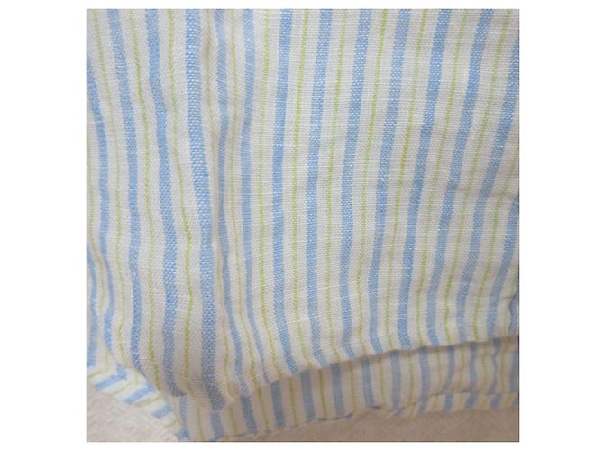 Autre Marque Camicia in lino a righe green label relaxing Collet Ray Bianco Blu Blu chiaro - vista 6