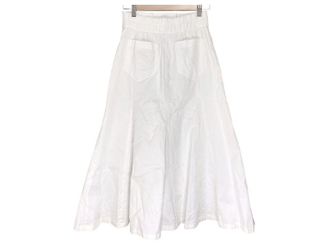 Autre Marque Gonna a sirena chino GRACE CONTINENTAL Gonna in cotone Bianco - Ansicht 2