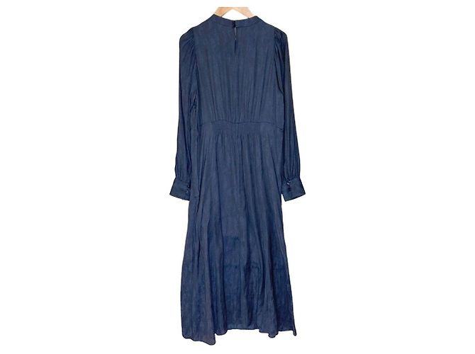 Autre Marque green label relaxing Feather Pattern Long Dress Blue Navy blue - view 2