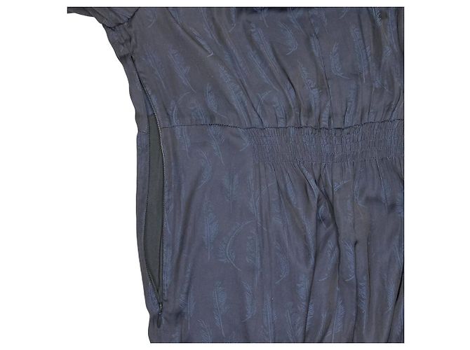 Autre Marque green label relaxing Feather Pattern Long Dress Blue Navy blue - view 6