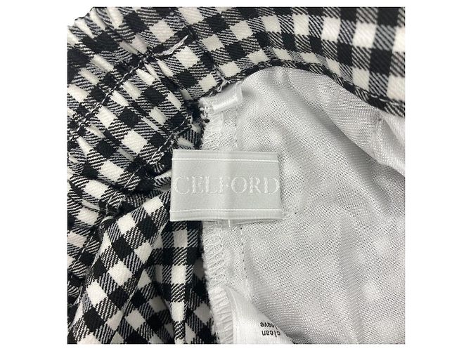Autre Marque CELFORD Gingham Check Easy Pants Nero - vista 3
