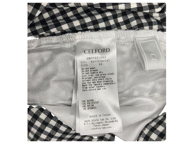 Autre Marque CELFORD Gingham Check Easy Pants Nero - vista 5