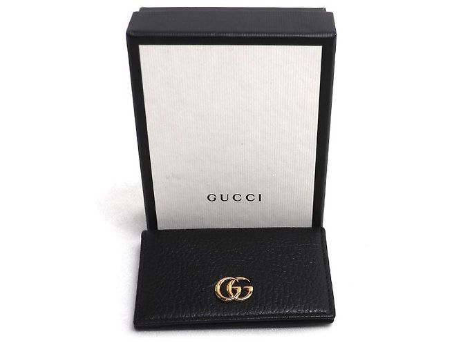 Tarjetero de piel Gucci GG Marmont Negro - vista 7