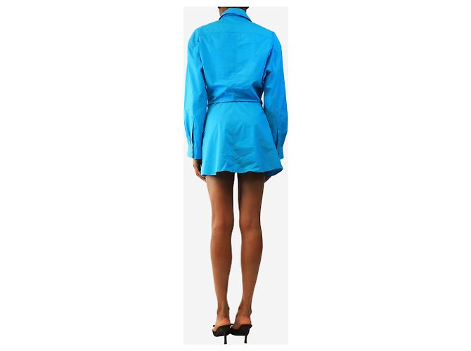 Jacquemus Blue Le Splash Mini-Hemdkleid - size UK 8 Blau - Ansicht 2