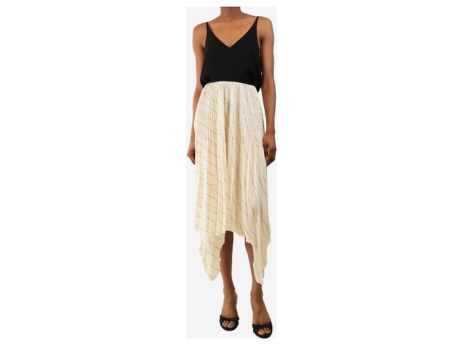 Céline Falda midi plisada crema - size UK 8 - vista 2