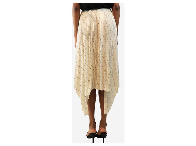Céline Falda midi plisada crema - size UK 8 - vista 3