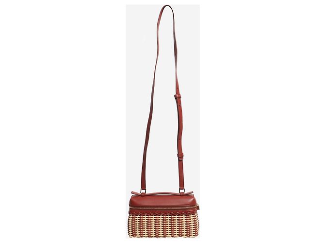 Loro Piana Borsa in vimini marrone con tasca extra - vista 3