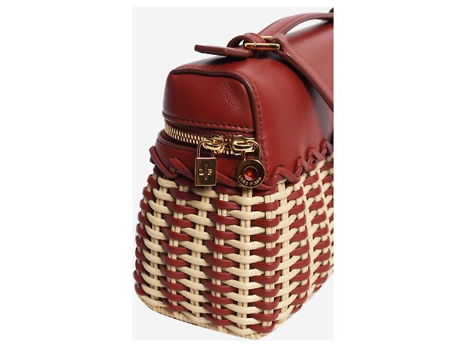 Loro Piana Borsa in vimini marrone con tasca extra - vista 5