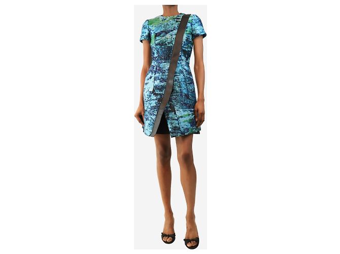 Proenza Schouler Vestido de tweed azul bordado - size UK 4 - vista 3