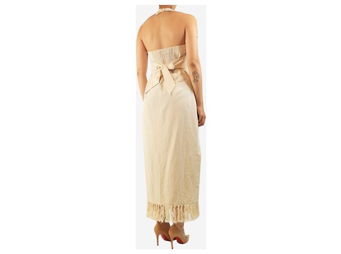 Nanushka Vestido halterneck de algodón neutro - size L - vista 2