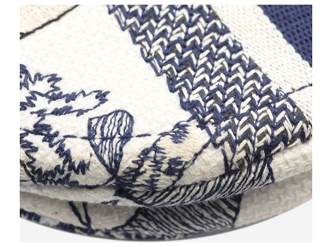 Dior Borsa Saddle Toile De Jouy crema e blu Crudo - vista 7
