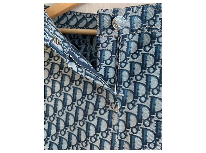 Minigonna monogram Christian Dior Blu Monogramma - vista 2